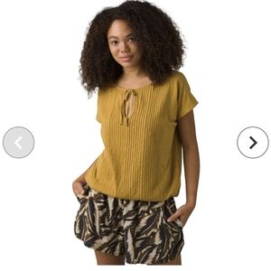 Prana Ocupas popover top xs mustard yellow